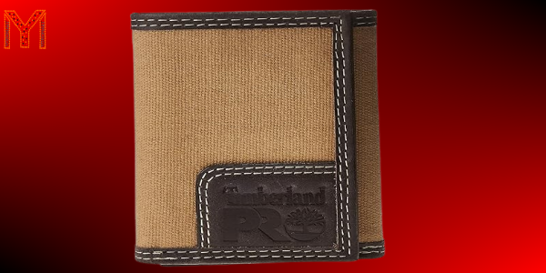 Timberland PRO Mens Canvas Leather RFID Trifold Wallet